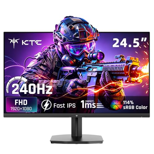 Image of KTC 24.5 Inch 240Hz Gaming Monitor, FHD Computer Monitor Fast IPS, H25T7-A | 1080P 1MS MPRT, Adaptive Sync,114%sRGB, HDR Support, HDMI DP, Tiltable, Eye Care, VESA Mount, HDMI Cable Inc.