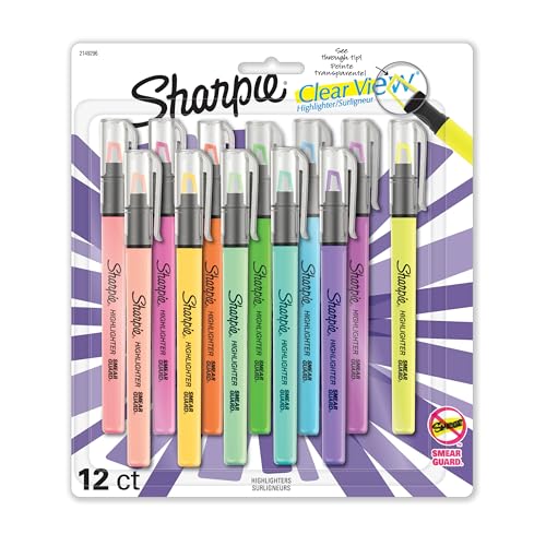 Sharpie Highlighter Clear View Highlighter with See-Through Chisel Tip...