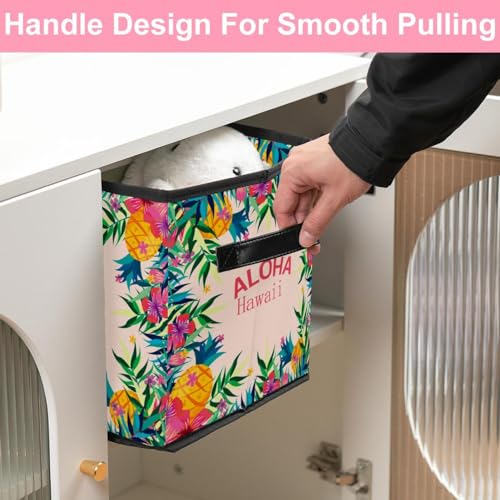 Boîte de rangement pliable fleurie pour placard et chambre