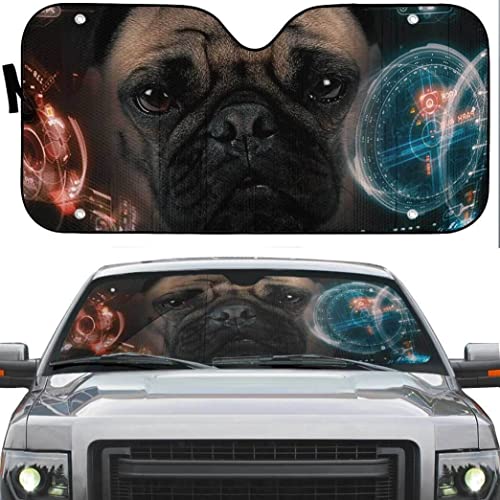 Pare-soleil voiture pliable contre la chaleur du tableau de bord motif carlin L