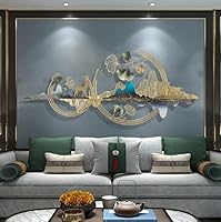 AK HANDICRAFTS Metal Wall Art Mountain with Deer for Living Room (52 * 24 Inches) Wall Decoration | Modern Wall Hanging...