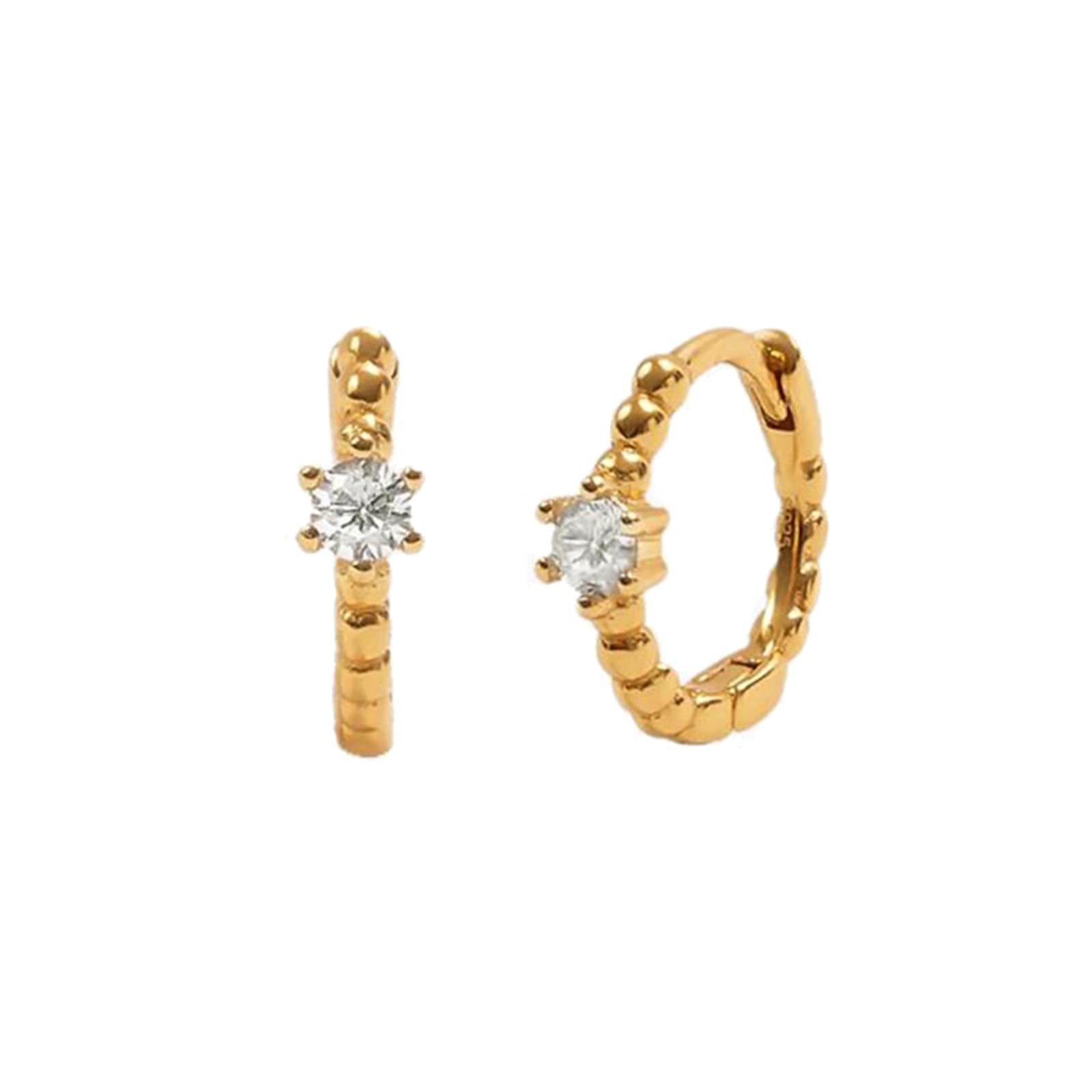 WZGWDC 925 Silber Ohrringe Damen, Creolen für Damen, Perle mit Zirkonia, minimalistischer Knorpel-Piercing-Schmuck