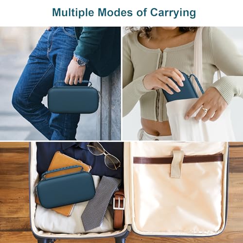 Image of Canboc Travel Case for Portable Handheld Inhaler Nebulizer, Home Compression Nebulizer for Adults and Kids, Mesh Pocket fit Packets of Medication or Other Essentials, Blue (Case Only)