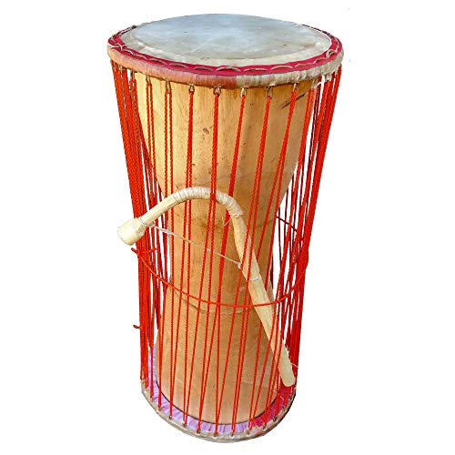 Classic Heartwood Dondo Talking Drum with stick - Large (8"x18") - Ghana