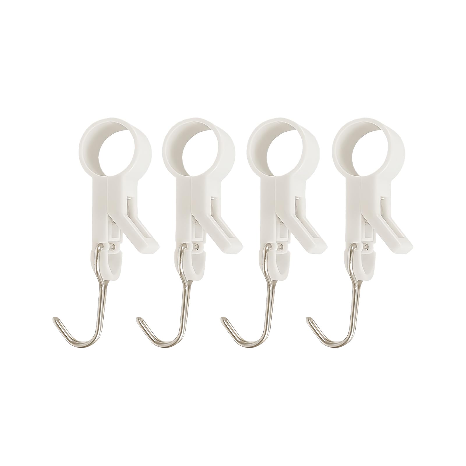 Kalttoy 4PCS Sliding Hooks Rotatable Wall Hangers for Household Items Organization Kitchen Bathroom Storage Solution Rotating Clip Hooks