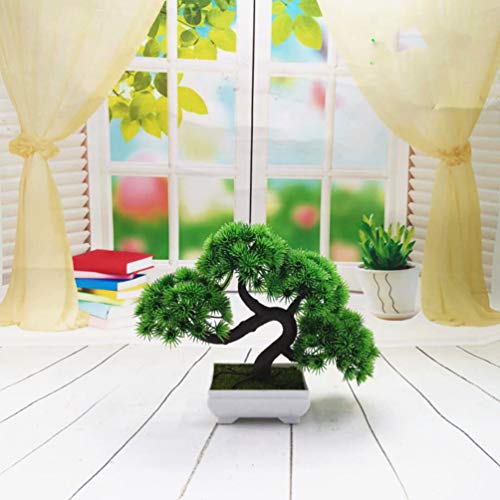 HEALLILY árvore Bonsai Artificial Planta Falsa Em Vaso de Exibição de Mesa Decoração Do Jardim Pinhe