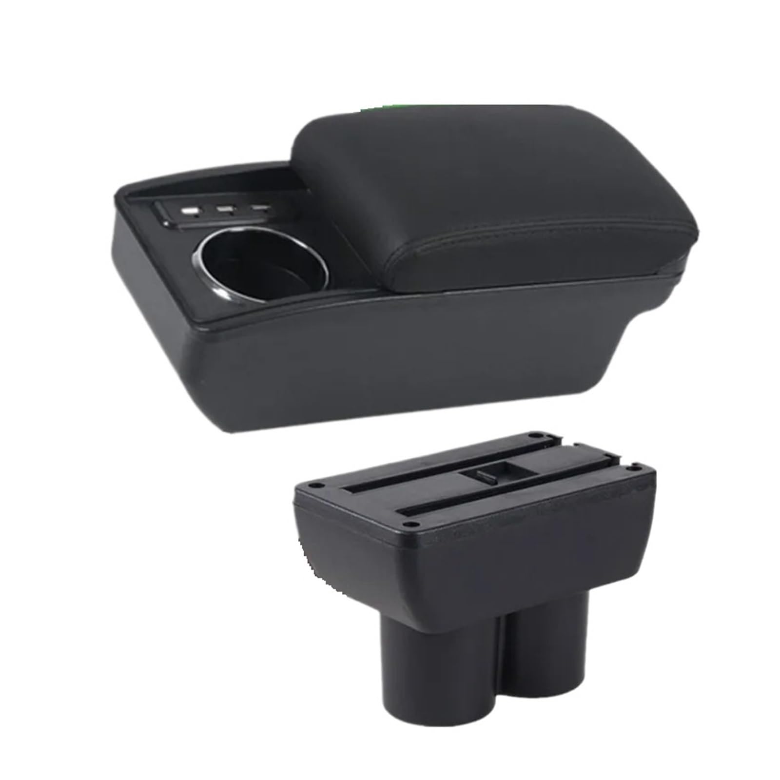 Ecbugat M1 Black Line 3Usb For Suzuki For Jimny Jb23 Jb43 1998-2018 Car Armrest Double-Layer Storage Box Retrofit Accessories Car Armrest Box(M1 Black Line 3Usb)
