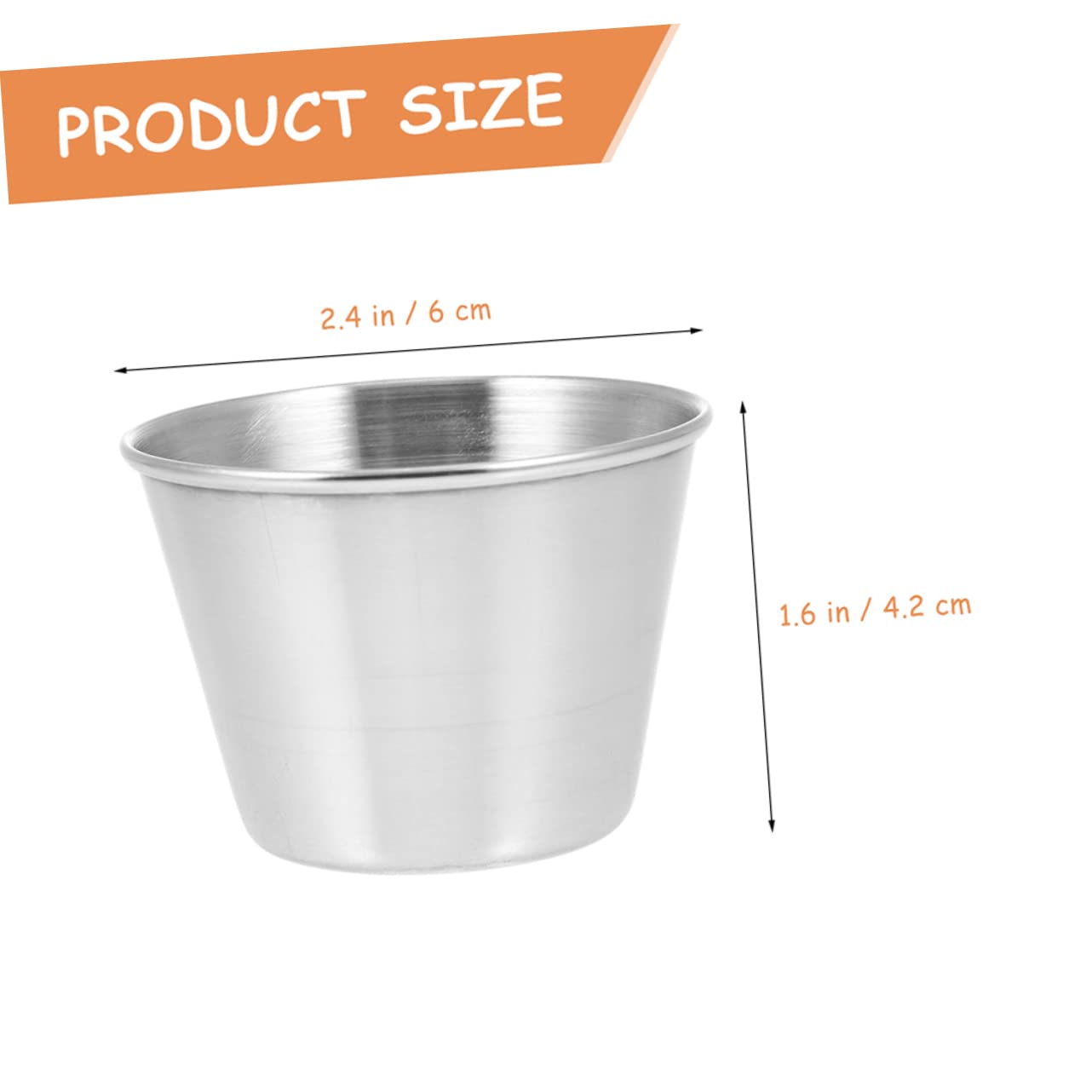 NAMOARLY Stainless Steel Sauce Cup Tomato Sauce Cup Condiment Dish for Catering Restaurant Home