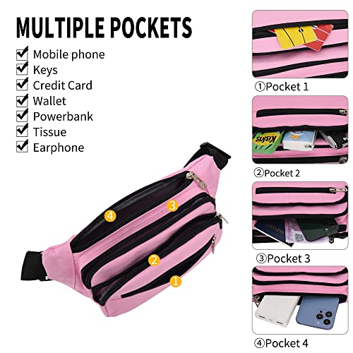 IHIGOGOFA Bumbags Waist Fanny Pack Fashion Bum Bag with 65cm Extended Belt for Dog Walking Climbing Hiking Travel Cycling Girls Ladies Men Women - Image 2