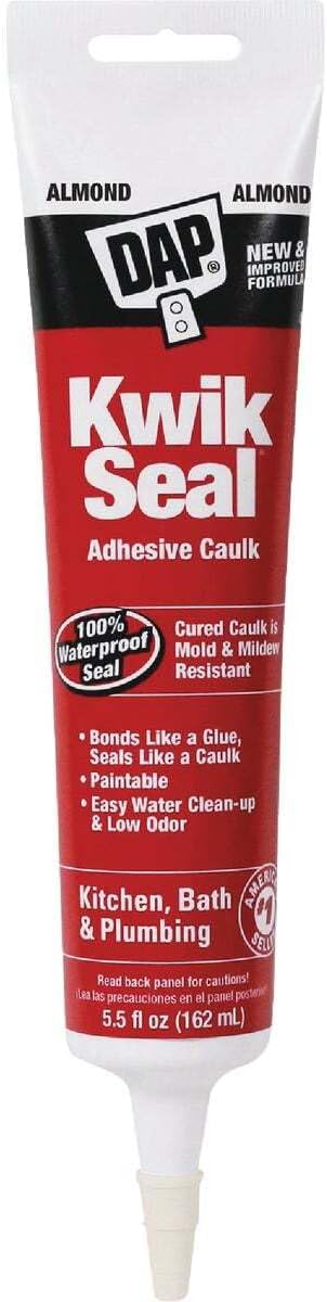 DAP 18013 6 Pack 5.5 oz. Kwik Seal Kitchen and Bath Adhesive Caulk, Almond