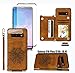LMDAMZ for Galaxy S10 Plus/S10+ 6.4 Inch Wallet Case with Card Holder, Mandala Embossed Faux PU Leather with Wrist Strap Double Magnetic Clasp Case Flip Back Wallet Case with Stand Function (Brown)