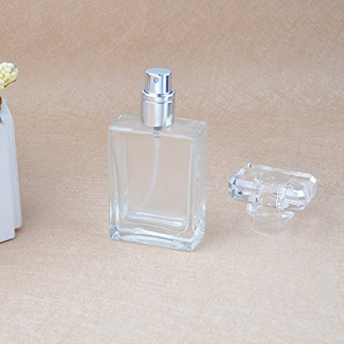 Enslz Flacon de parfum vide portable en verre transparent de 30 ml avec étui en aluminium pour voyage (transparent) - Image 5