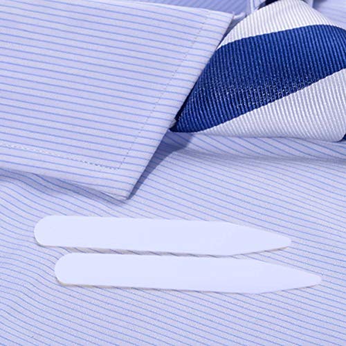 DOITOOL 200 peças de colarinho fixadores de colarinho para homens camisas sociais de plástico branco