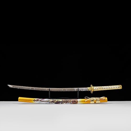 Miniatura 7 de Katana japonesa auténtica de acero de carbono de alta calidad 10451060 con templado en arcilla, forjada a mano, templada al calor, completamente