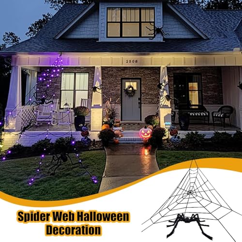 Décorations d'halloween avec toiles d'araignée géantes LED extérieures - 3