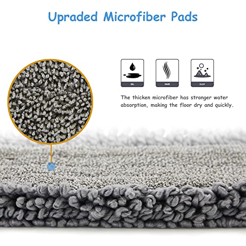 Image of Bellababy Spray Mop with 3 Reusable Microfiber Pads and 450ML Bottle - 360 Degree Spin Suitable for Hardwood, Marble, Tile (Grey)