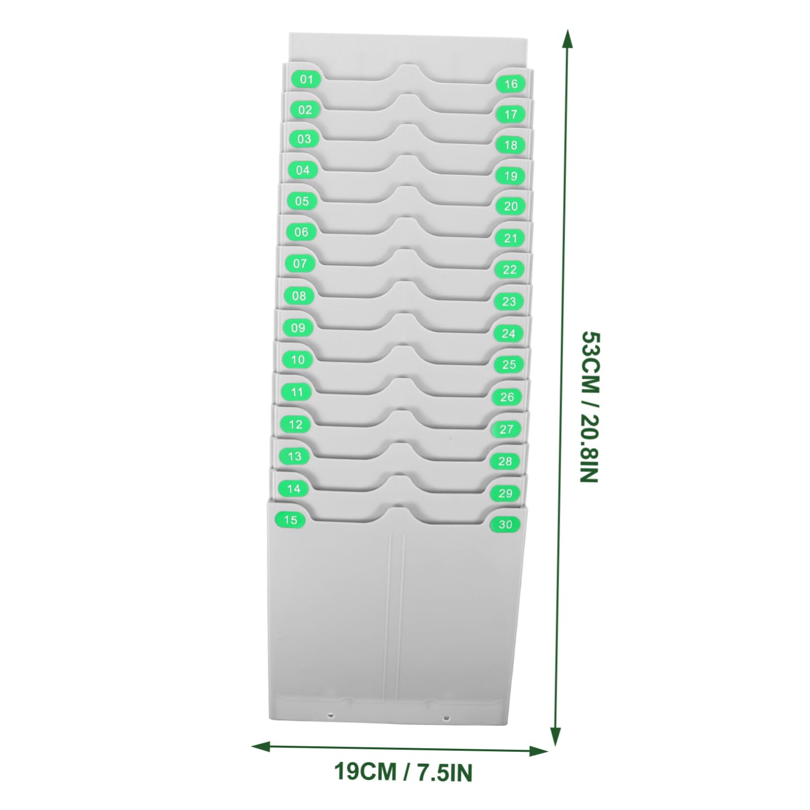Porta Tessere Presenze Espandibile 30 Scomparti in Plastica | Organizer Schede Orario, Scaffale Pratico per Impiego Ripetuto, Struttura Flessibile