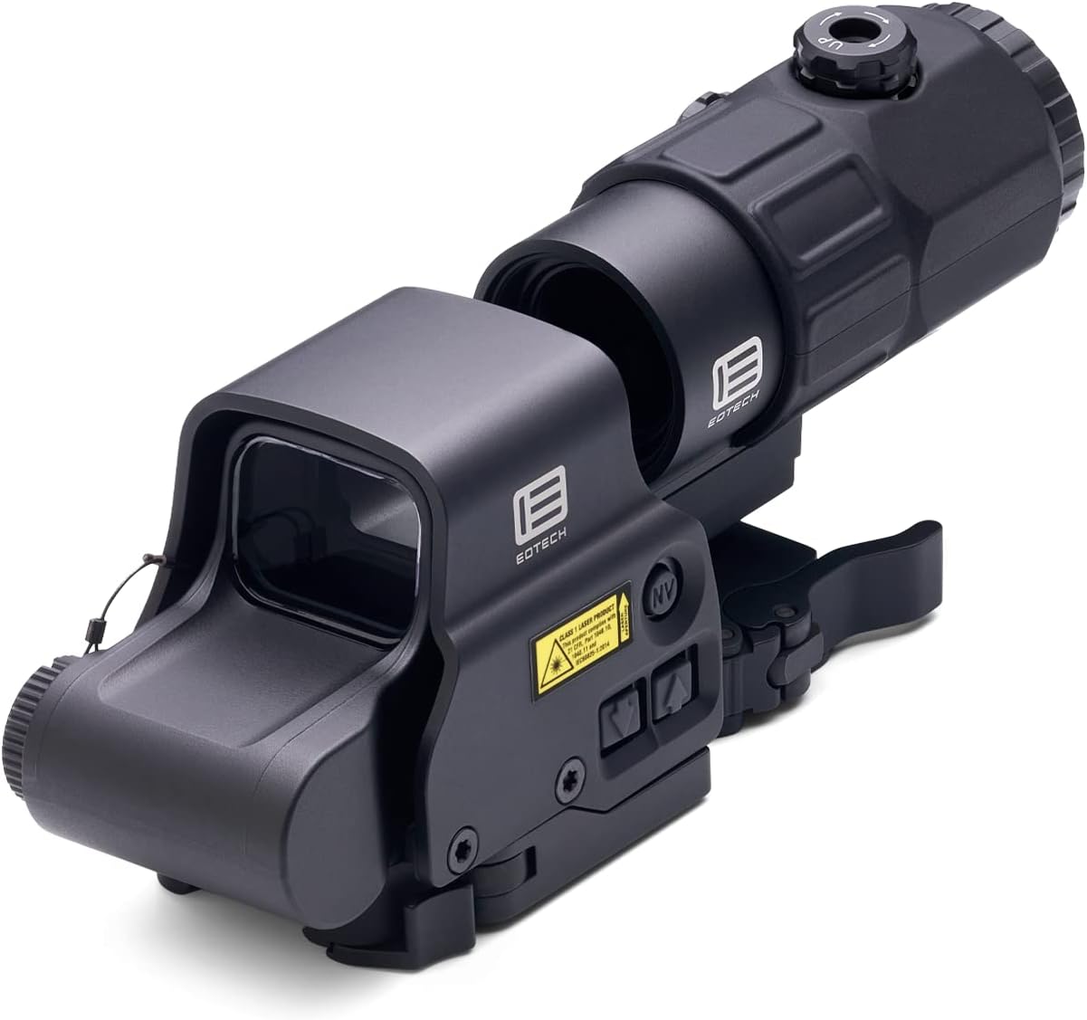 HHS V Holographic Hybrid Sight - EXPS3-4 with G45 Magnifier, 5 Power Magnifier with Quick Disconnect, Switch to Side (STS) Mount in Black