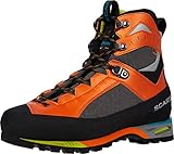 SCARPA Men's Charmoz HD Waterproof Boots for Hiking and Mountaineering - Shark/Orange - 9.5-10