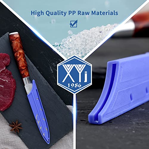 Xyj 2Pcs/Set Safety Knife Covers Sleeves Knives Edge Guard, Universal Knife Sheath, Paring, Utility Knife Case Blade Guards Protector Blue Kitchen Knife Cover Sleeve (For 5'' Utility Knife) #TOP4