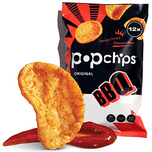 Popchips Potato Chips, Bbq, 12Ct Single Serve 0.8Oz Bags, Low-Calorie And Gluten Free, Salty Snacks For Adults And Children, Non-Gmo, Vegan & Kosher Friendly, 100 Calories Per Bag (Pack Of 3) #TOP2