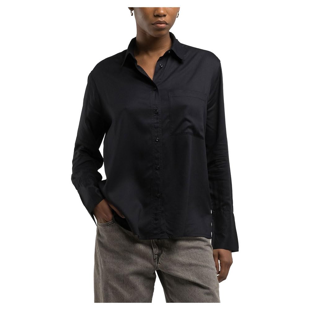 Replay Women's Blouse Comfort Fit, 098 Black, S