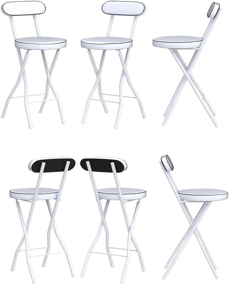Tabouret de bar pliant compact pour gagner de l'espace avec dossier 65 cm