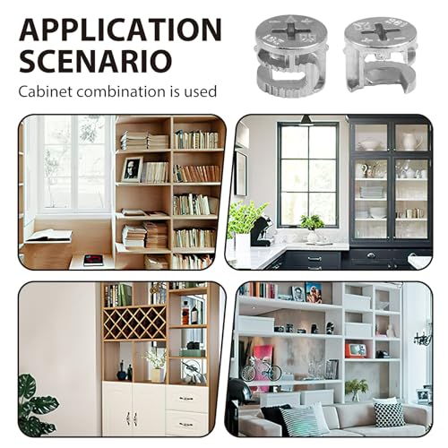 nllkii Möbelverbinder, 20 Stück, Vernickelt, Nockenbeschläge, 15 x 12 mm, für Schränke, Schubladen und Paneele