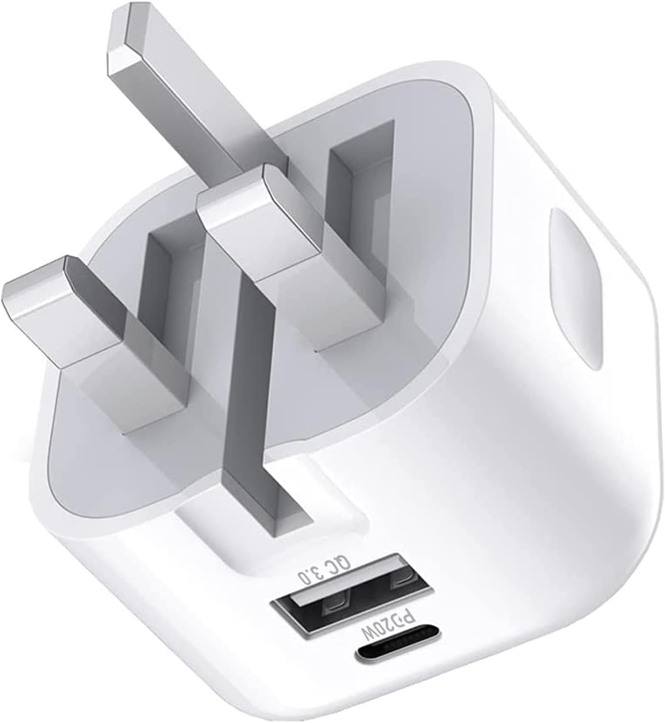 mione 20W USB C Charger Block, 2-Ports [USB-C + USB] Charging Station, QC PD3.0 GaN Fast Charging Block, Type C Power Adapter for iPad Pro/iPhone/Samsung Note/Galaxy (Not with Cable)