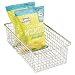 mDesign Household Wire Storage Basket with Handles for Kitchen Cabinets, Pantry - Satin