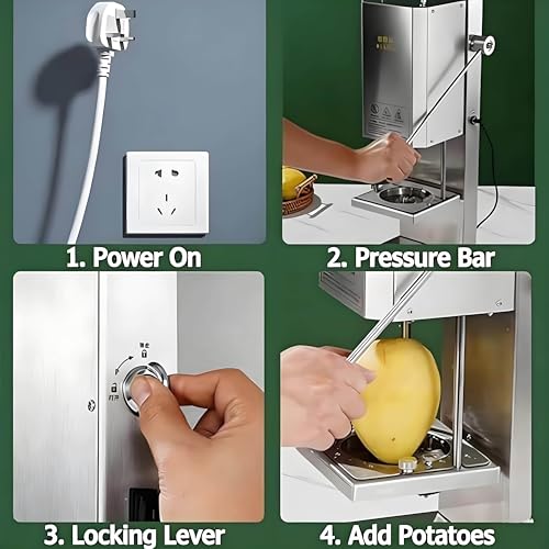 Máquina corta papas espiral de acero inoxidable automática miniatura 4