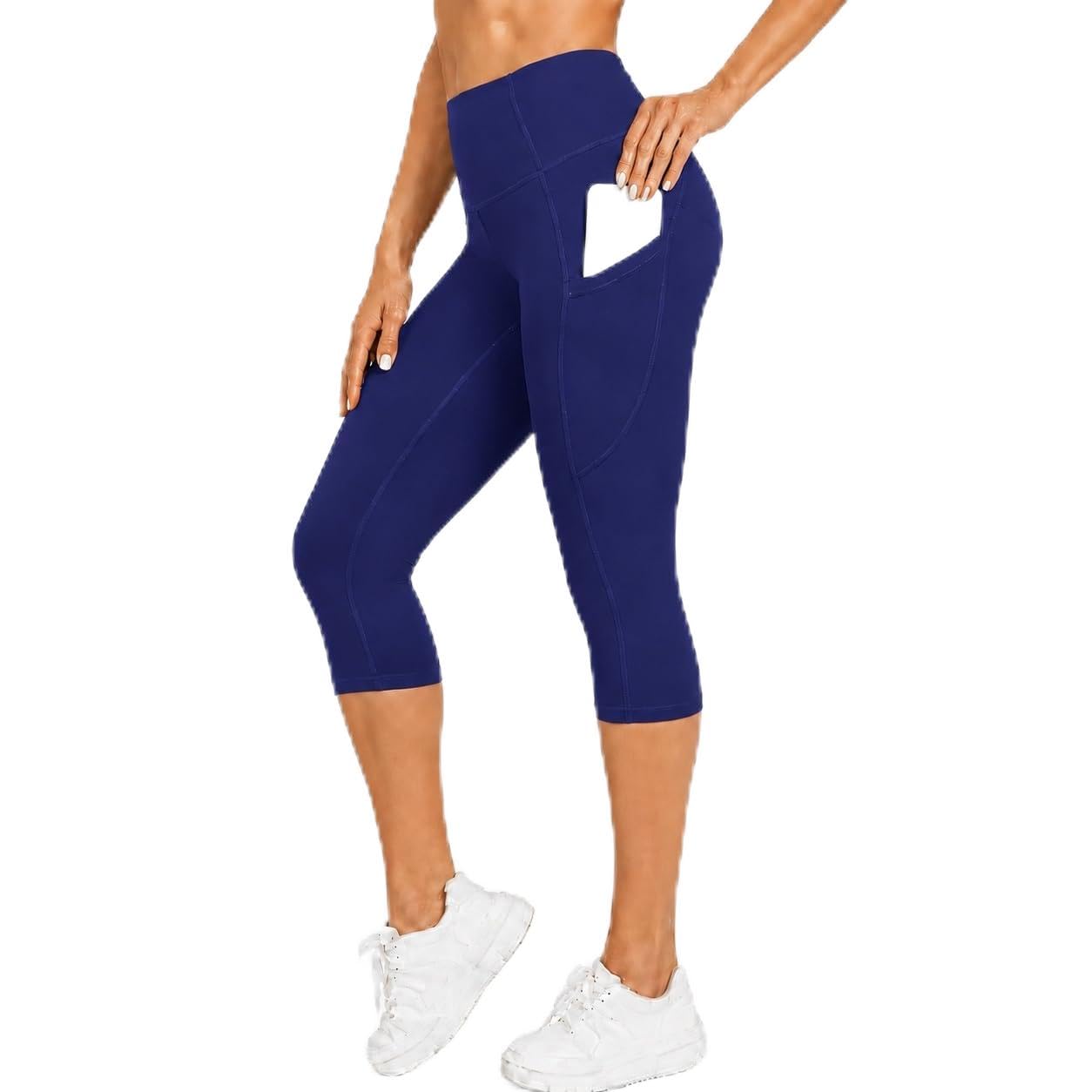 Match Pantalones de yoga activos de cintura alta para mujer con bolsillos, control de abdomen, leggings suaves como la mantequilla