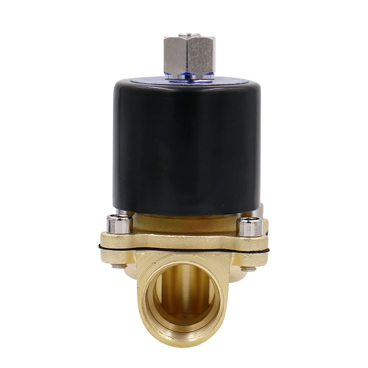 Baomain Pneumatic 3/4 Inch Normally Open 2 Way Brass Electric Solenoid Valve for Water,Air 2W-200-20K (AC 220V)