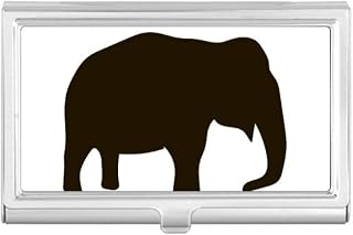 Black Elephant Cute Animal Portrayal Business Card Holder Case Pocket Box Wallet
