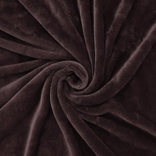 Exclusivo Mezcla Kuscheldecke Fleece Decke für Couch, Superweiche und Warme Sofadecke Wohndecke für Ganzjahreszeit, Plüsch und Leicht, 130 x 170 cm, Braun