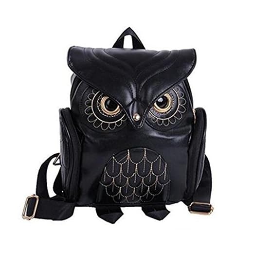 Bolso De Cuero De La PU De La Muchacha De La Mochila De La Forma del Búho De La Historieta De La Manera Mini