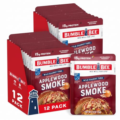Bumble Bee Applewood Smoke Seasoned Tuna Pouch, 2.5 oz (Pack of 24)