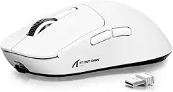 ATTACK SHARK X3 Mouse SUPERLIGHT 49g,sensor de jogo PixArt PAW3395,mouse de jogo sem fio/com fio BT/2.4G,6 DPI ajustáveis até 26000,Kailh GM8.0,mouses de escritório para Win11/Xbox/PC/Mac (branco)