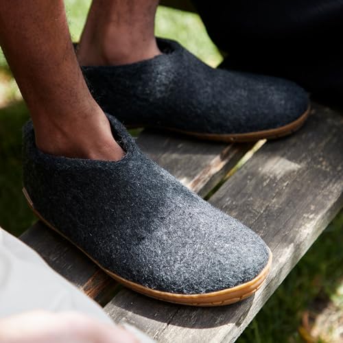 Image of Glerups 100% quality wool mix Shoe Slipper with rubber sole - Unisex