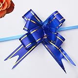 Color: Azul jooks mariposa estilo lazo Golden Edge cinta lazo DIY Decor embalaje de regalo artes manualidades para Navidad decoraciones flores ramos 30 mm 10pcs azul