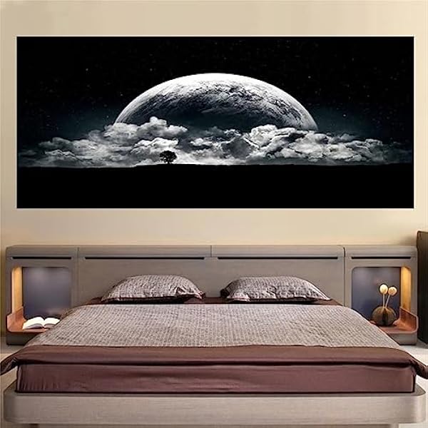 Diamond Painting Kit Completo,5D DIY Pittura Diamante,Strass Cristallo Punto Croce Art Ricamo Pittura Craft per Pareti Domestiche per Adulti Decorazioni Terra Luna Paesaggio Round drill,100x200cm