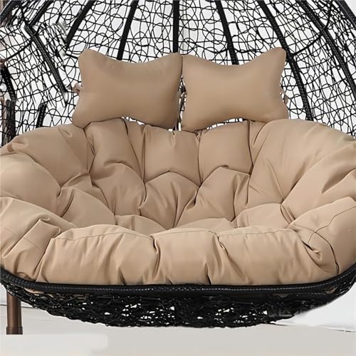Cojín para Silla Colgante Tipo Huevo con reposacabezas Ajustable, Lavable, Grueso y Doble, para Exterior (O)