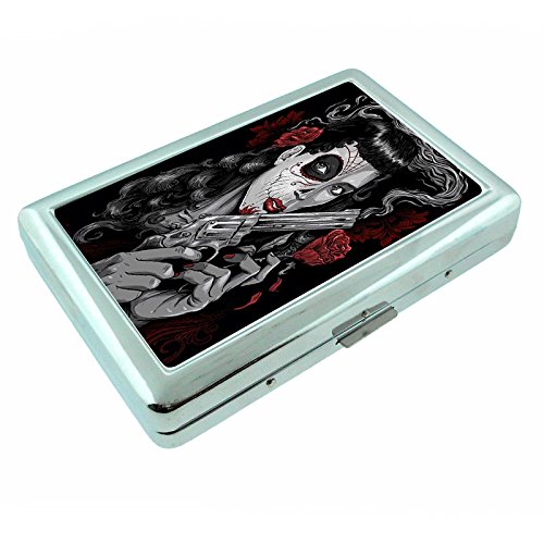 grateful dead cigarette case Amazon.com: Sugar Skull S16 Metal Silver Cigarette Case Wallet Id Holder 4