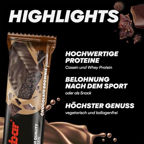 Powerbar - Protein Plus - Low Sugar - Chocolate-Brownie - 30x35g - Riegel mit nur 107 Kcal - Fitnessriegel mit Ballaststoffen