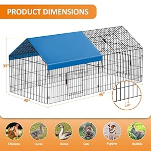 Metal Chicken Coop 86×40×39 Chicken Runs for Yard with Cover Chicken Playpen Enclosure Chicken Pen Kennel Duck Coopcage for Outdoor Backyard Farm Rabbit Small Animal Dog Poultry Cat Hutch  Cucciolini Doodles Metal chicken coop 86×40×39 chicken runs for yard with cover chicken playpen enclosure chicken pen kennel duck coopcage for outdoor backyard farm rabbit small animal dog poultry cat hutch   cucciolini doodles