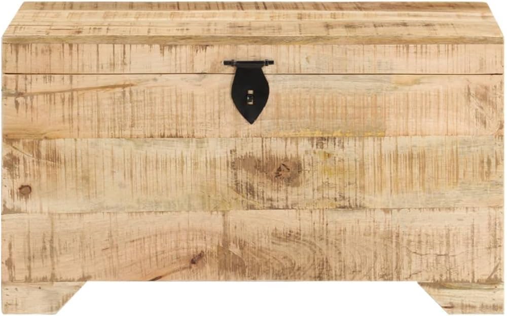 vidaXL Storage Chest Natural wood grain Solid rough mango wood Medium