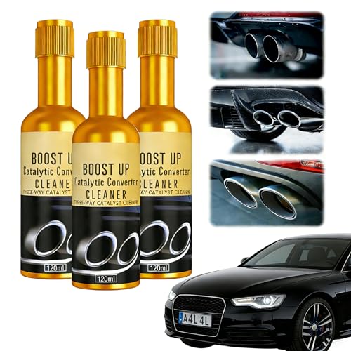 3PCS Catalytic Converter Cleaner Kit Automotive Engine Cleaner Exhaust System Carbon Deposits Remover Fuel System Treatment Oil Additive