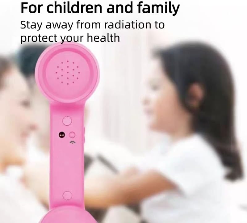 Miniatura 7 de HEEPDD Teléfono celular retro vintage, receptor con cable rosa clásico de 0.138 in con altavoz de micrófono integrado para teléfonos inteligentes,