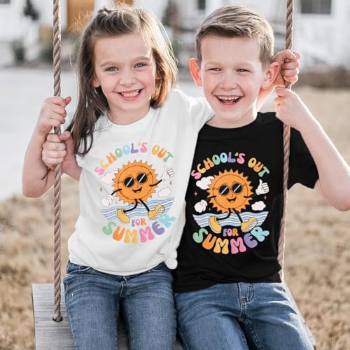 Image of Last Day of School Shirt Kids Boy Girl Schools Out for Summer T-Shirt Top Cute Students Graduation Tees Gift