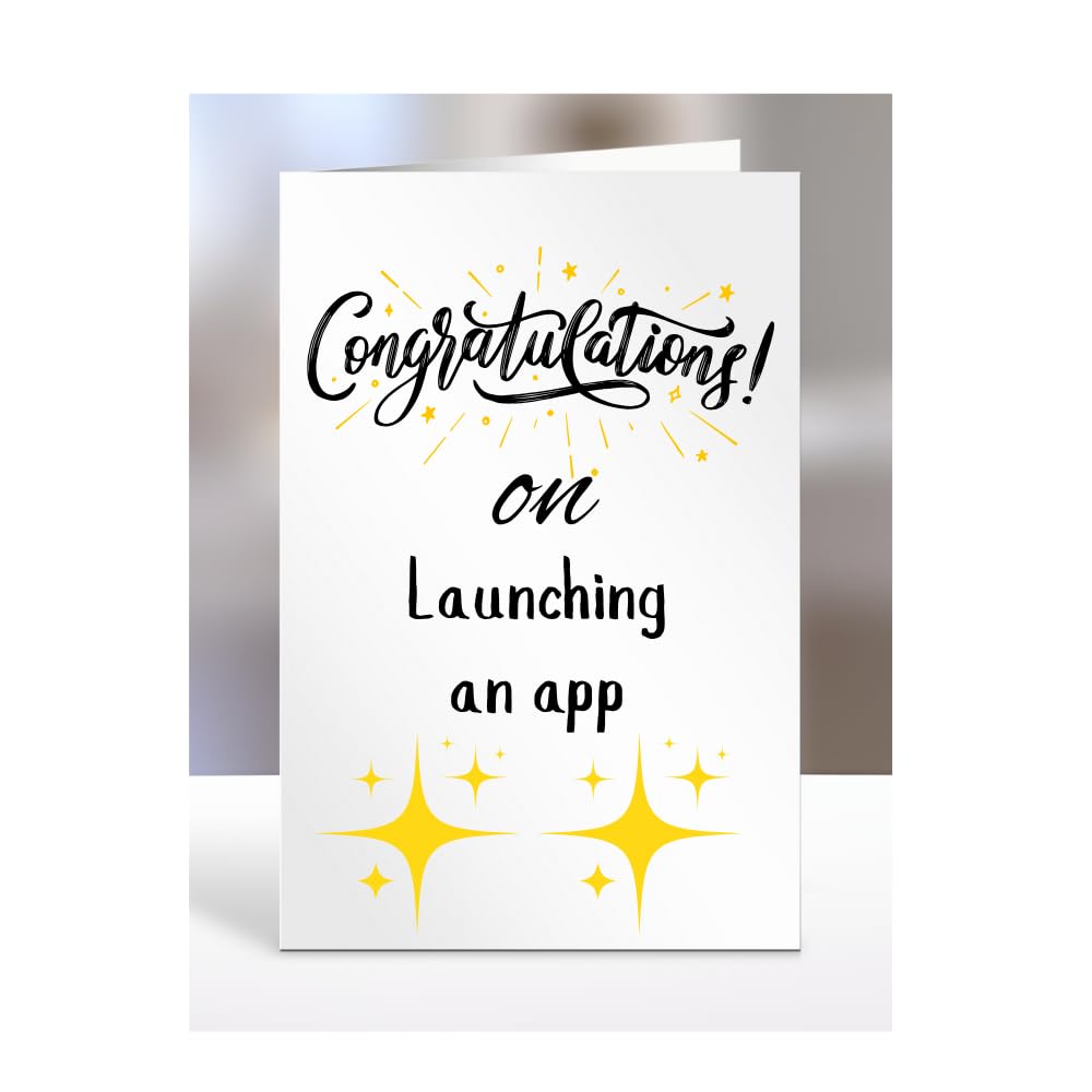 Congratulations on Launching an app Card, Gifts for Men or Women, Presents for Christmas, Greetings Card, Him, Her, Female, Male, A5-113_267 — image 1